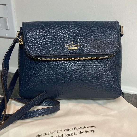 Kate Spade Navy Leather Satchel - Picture 2 of 9